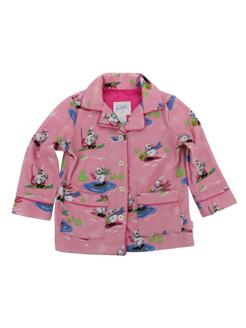 Nick & Nora Sleepwear Baby Girls 18M 18 Months Winter Bunny Rabbits Pajama Top